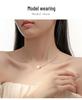 S925 Sterling Silver Round Imitation Pearl Necklace - Women's Trendy French Clavicle Chain