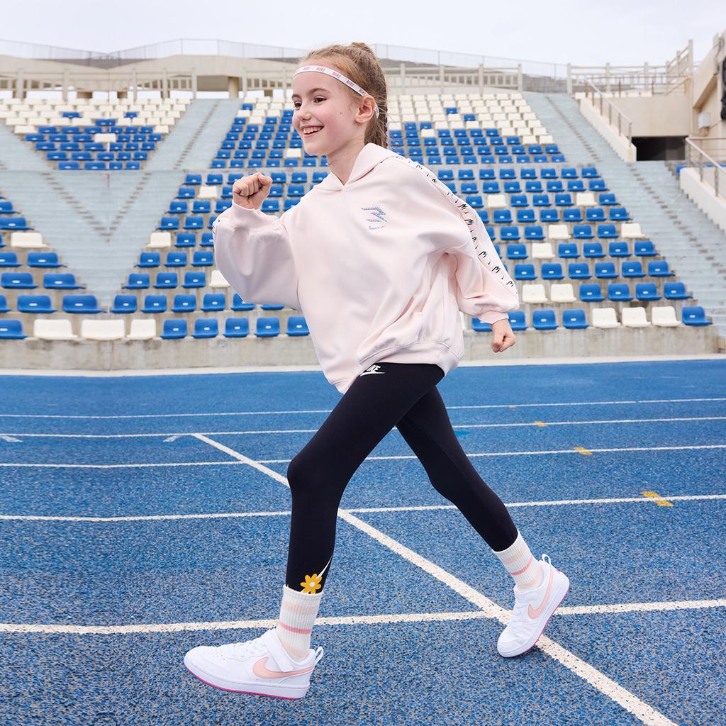 Nike Hoodie 3Brand Series Comfortable Breathable Hooded Drop Shoulder Kids Hoodies Light-Pink NY2332095GS-002