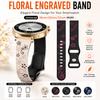 18mm 20mm 22mm Floral Engraved Band for Samsung Galaxy Watch 7 6 5 4 FE Fancy Silicone Strap Women For Huawei Watch GT6/5/4Pro 46/41mm/Active 2 Correa