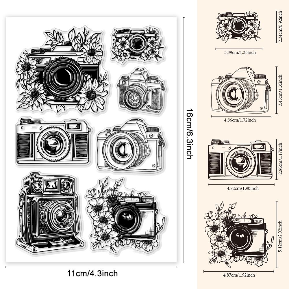PVC Plastic Clear Stamps for DIY Scrapbooking Photo Album Decorative Cards Making Camera 160x110mm