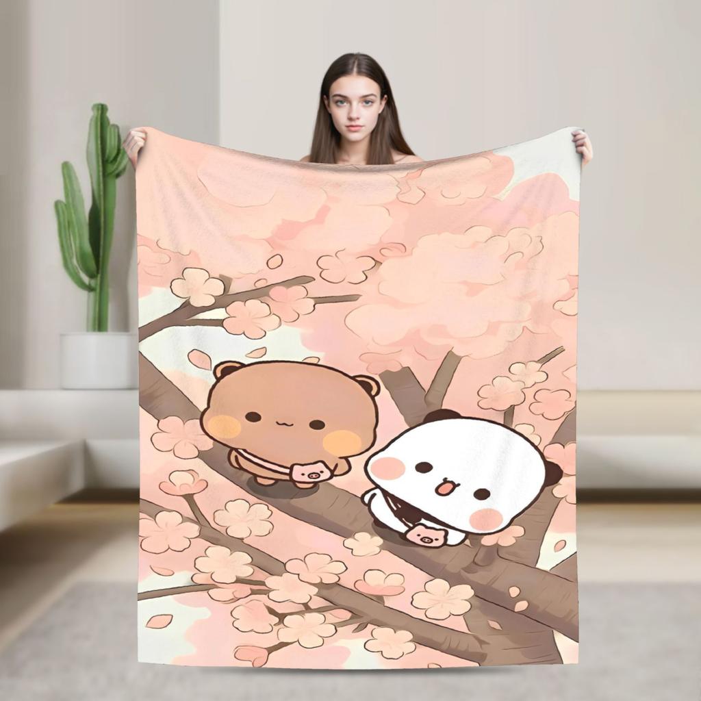 Bubu Dudu Flannel Blanket Winter Super Soft Throw Blanket for Kids Adult Outdoor Print Bedspread Sofa Bed Cover
