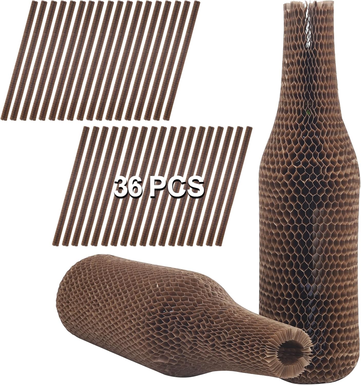 

Защитные рукава для винных бутылок из сотовой бумаги, 16 шт. Многоразовые рукава для стеклянных бутылок для ликера для авиаперелетов, транспортировки Wine bottle protecti