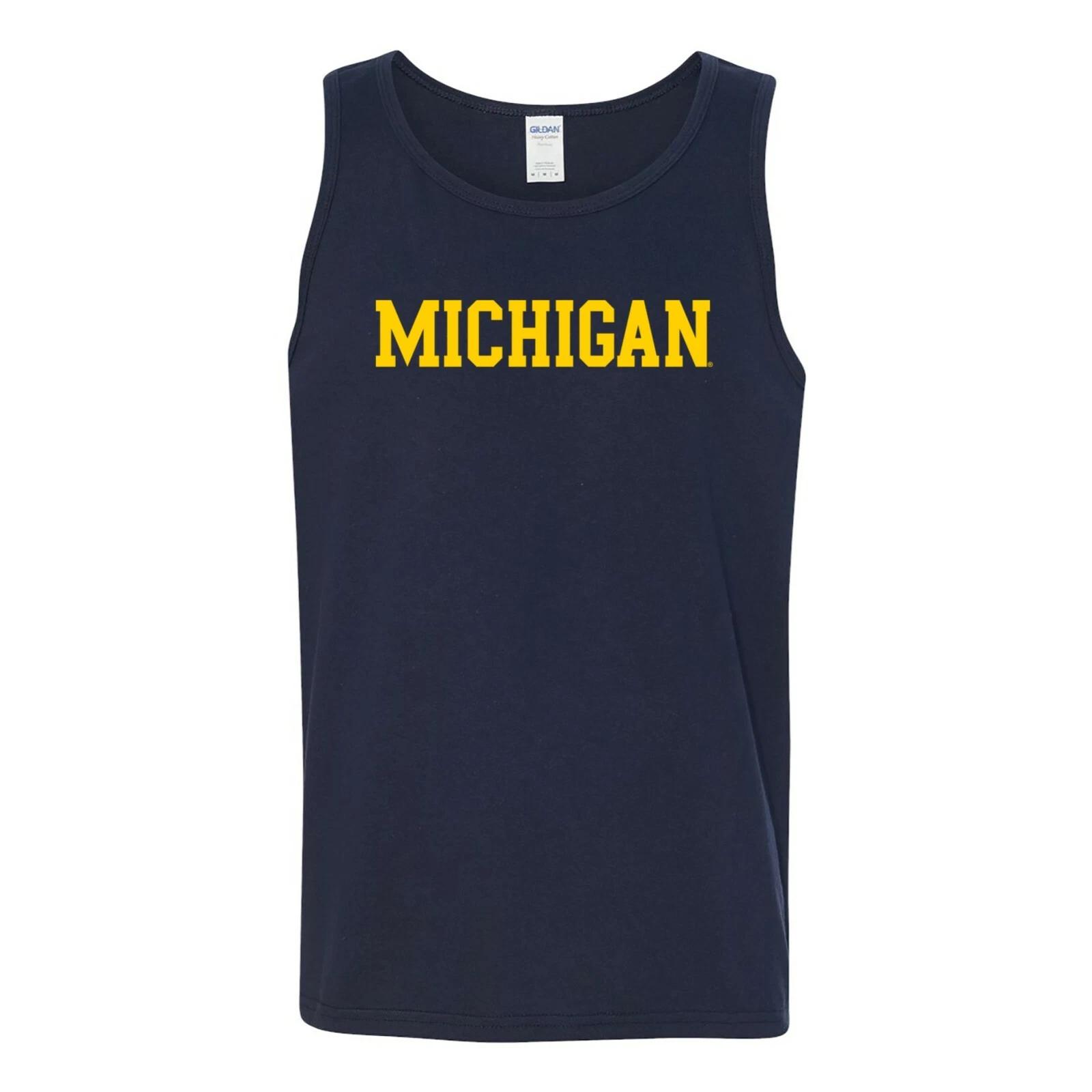 Michigan Wolverines Basic Block Tank Top - Navy 3XL