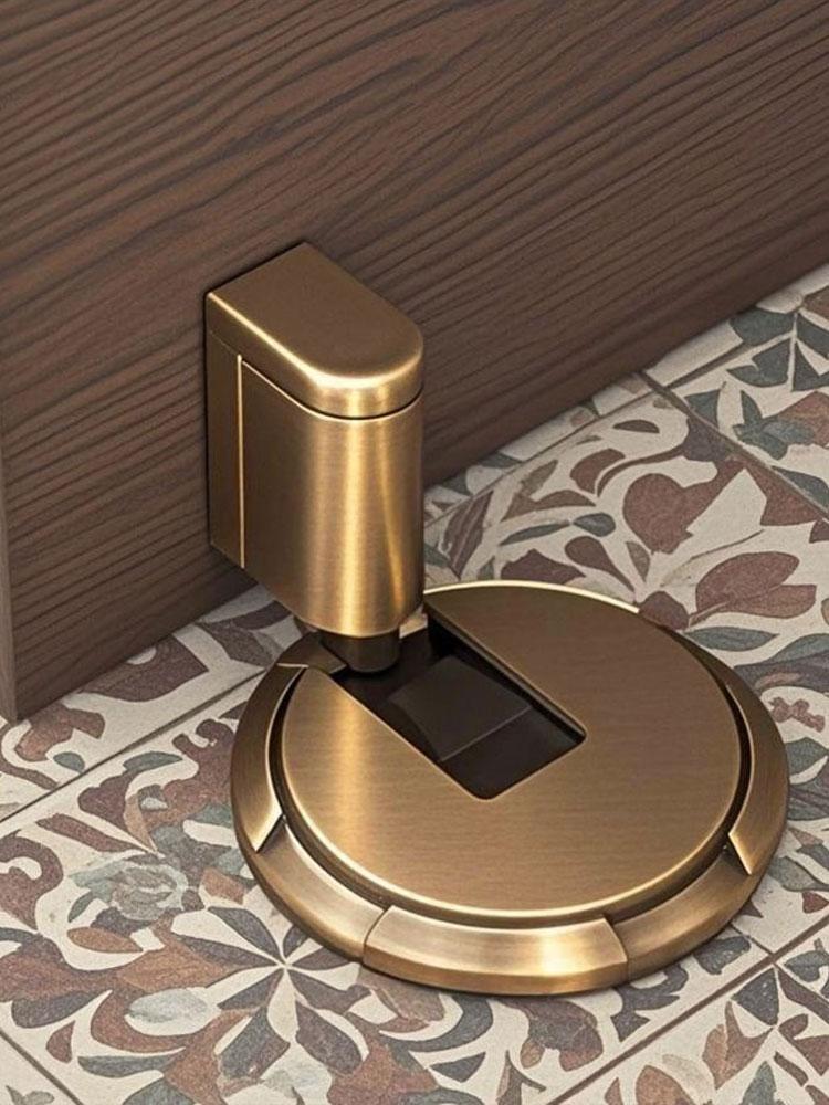 Indoor Heavy Duty Floor Door Stop with Screws and Adhesive Pads No Drilling Door Stopper Height-Adjustable Door Stopper for Home