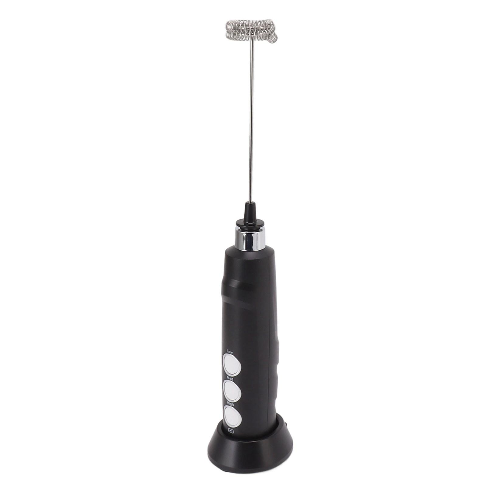 

Black Electric Milk Frother Handheld Rechargeable Mini Foam Maker Whisk Stirrer for Coffee Hot Chocolate and Eggs Black чорний