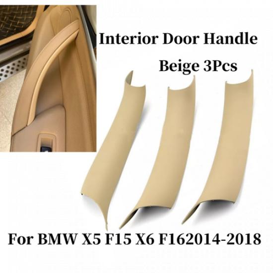 Beige Inner Door Panel Handle Pull Trim Cover For BMW X5 X6 F15 F16 2014-2018 US