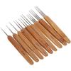 9Pcs Single Double Hook Hair Braiding Tool Bamboo Handle Braid Hair Weaving Tool  For Hair