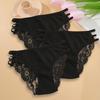 3PC/Set Women Sexy Lace Panties Low Rise Hollow Out Briefs Floral Transparent Underwear for Feamale Elastic Straps Soft Lingerie