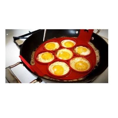 Moule silicone 7 pan cake oeuf forme rond anti adhesif avec poignées crepes pancake
