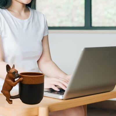 Yousheng Dachshund Coffee Mug Handcrafted Bulldog Mug Funny Resin Animal Mug Personalized Gift for Dog Lovers