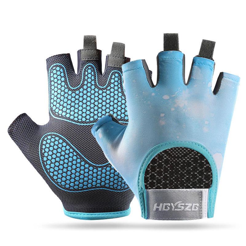 1 Par Sportshandskar Halvfinger Stötdämpande Halkfria Justerbara Kardborreband Slitstarka Unisex Andningsbara Träningscykelvantar