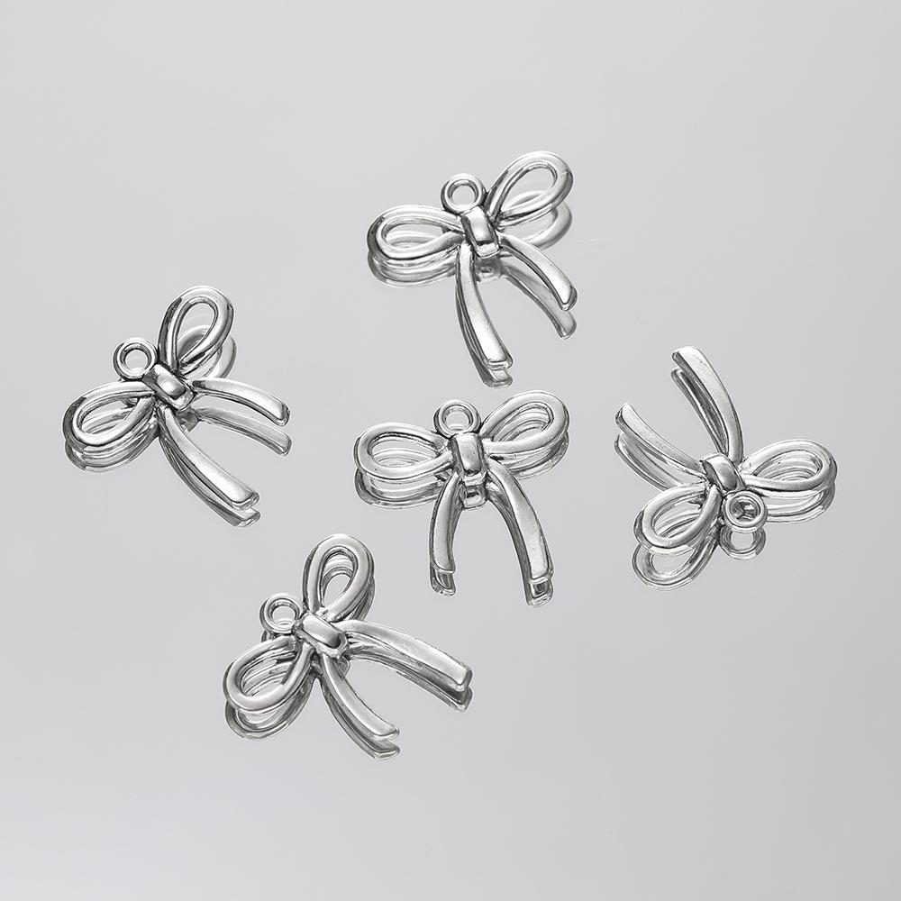 10Pcs/lot 12 Style Metal Alloy Cute Hollow Bow Charms Holiday Gifts Pendants For Jewelry Making DIY Handmade Craft