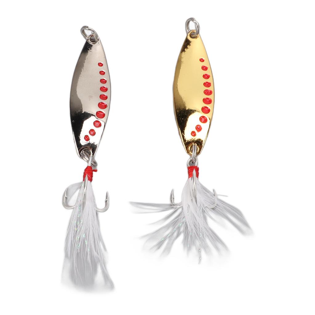 2pcs Fishing Lures Metal Hard Baits Bass Trout Luminous Metal Fishing Lure Baits with Treble Hooks10g