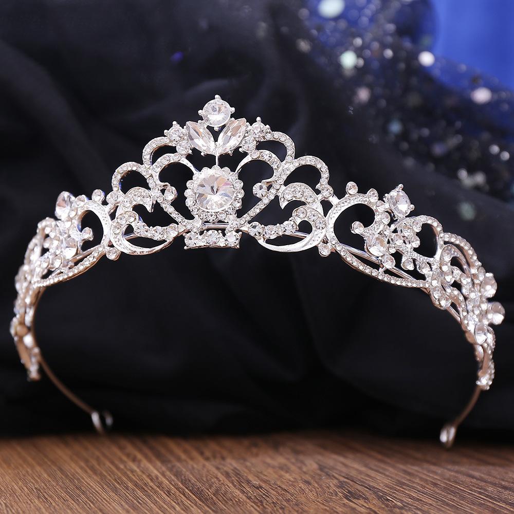 Neue Brautkopfbedeckung, exquisite Strasskrone Braut Prinzessin Krone Hochzeitszubehör Krone Haarschmuck
