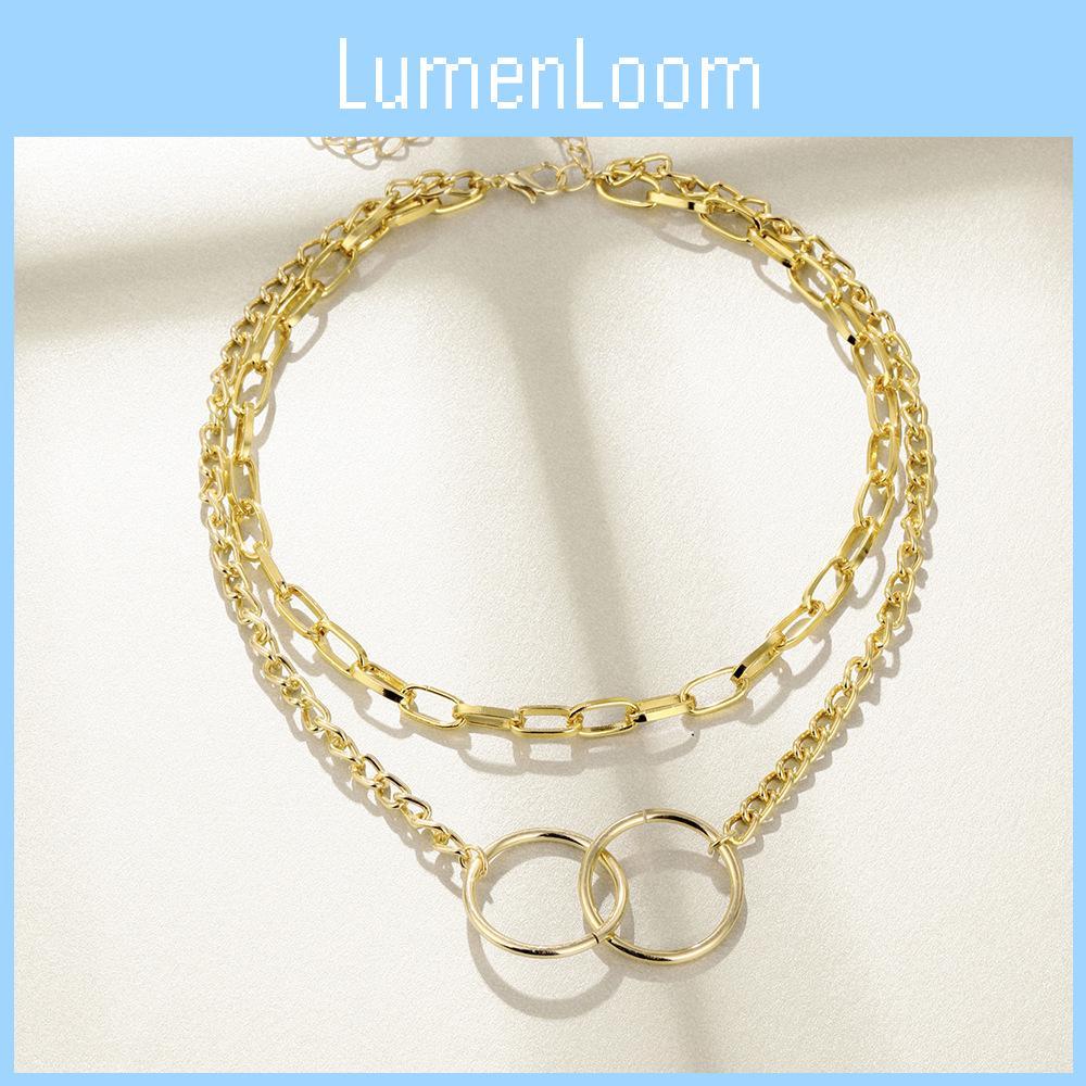 Chic Minimalist Two Layer Chain Necklace For Women With Irregular Geometric Shape