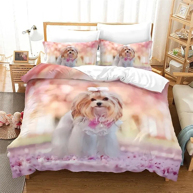 Cute Dog Duvet Cover Microfiber Lovely Puppy Pet Comforter Cover Animal Theme Bedding Set Single For Kids Girls Teens