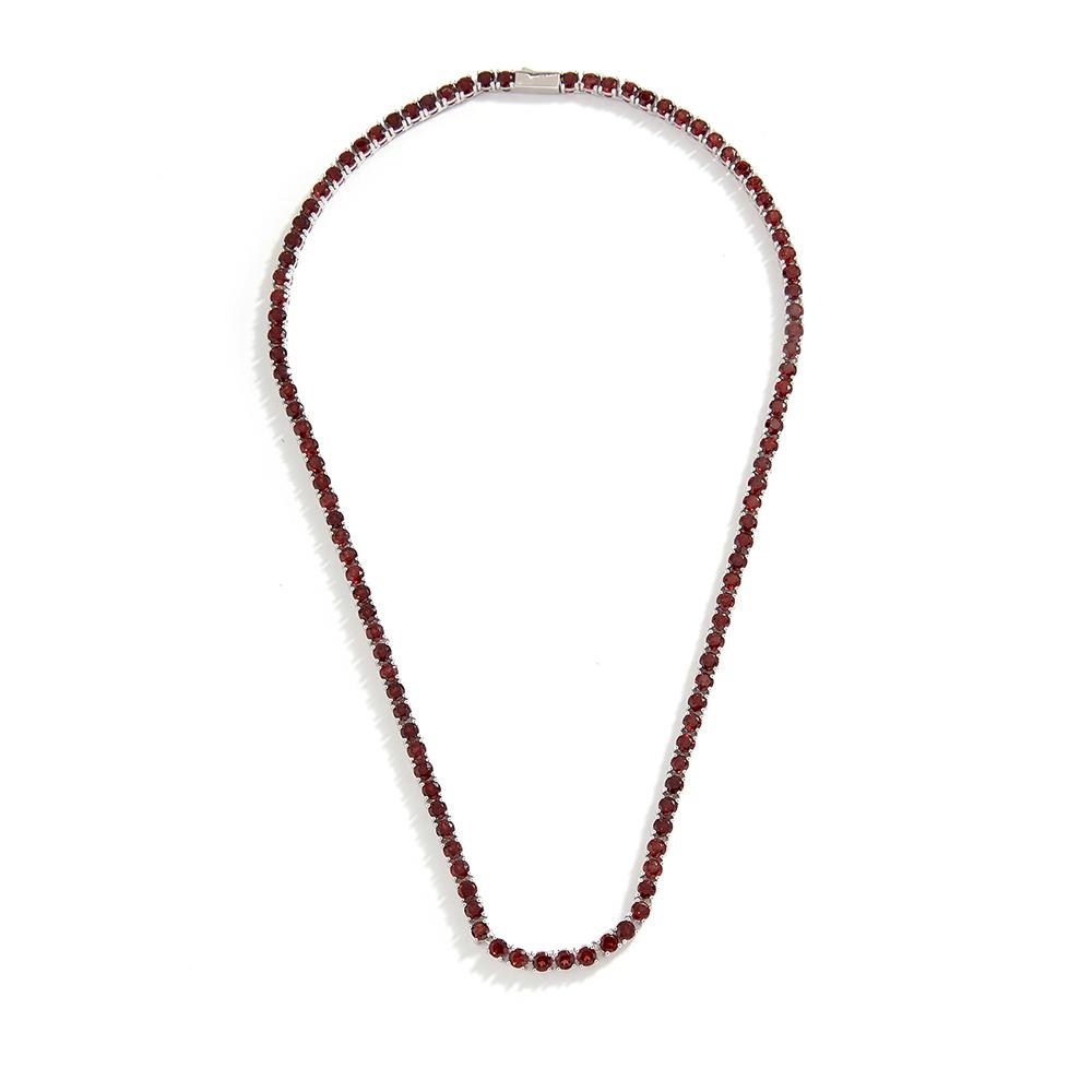Bolaijewelry Light Luxury Fine Jewelry Natural Red Garnet Necklace Fashion Women's Anniversary Banquet Engagement Wear