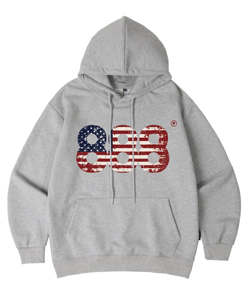 [Fleece-Lined/Non-Fleece-Lined] Usa Number.888 Oversized Hoodie 7 Colors (B Type)