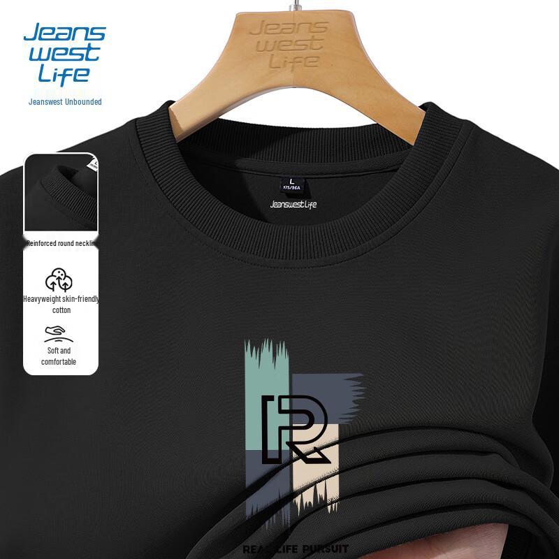 

JEANSWEST LIFE Men s Letter Print Crew Neck Sweatshirt 3XL