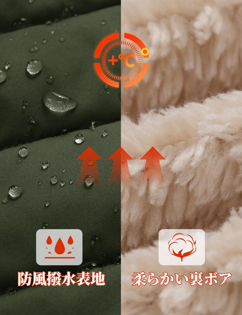 KEFITEVD Warme gefütterte Jacke mit Fleece Perfekt für Winter und Outdoor Armeegröße L Herren Innenfutter, Wandern, Angeln, Aktivitäten, Dick, Grün,