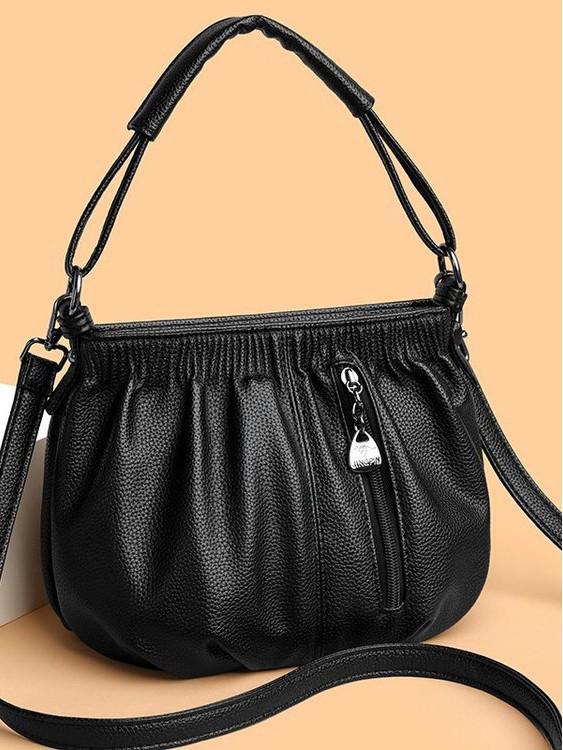 

2025 Women s Fashion Pleated Handbag - Versatile European & American Style, Water Bucket Design, Mobile Phone Pocket, Single Shoulder Crossbody серый