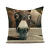 Throw Pillows Cases Watercolor Donkey Cute Animal Face Cushion Cover 45x45cm Home Living Room Decoration Linen Pillowcover Decor