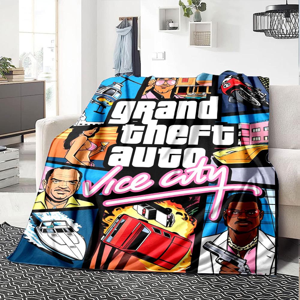 Gta Blanket Ultra-Soft Great for Couch Office Bed for All Seasons Warmthful Decor Gifts For Family Or Friends