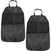 2 PCS Kick Mat Back Seat Protector, Waterproof Car Backseat Protective Kick Mat With 2 Mesh Pockets, Large Vehicle Seat Back Kick Mat Organizer For