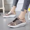 Fashion Woman Shoes Spring Luxury Casual Sneakers Breathable Lace Up Black Fashion Mirror Heel Board Shoes for Women Tenis Femenino