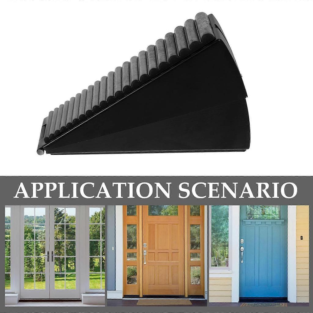 Door Stopper Rubber Door Wedge Heavy Duty for Home Use 3Pcs Black