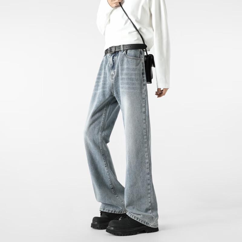 MONPOC Men's Retro Flared Casual Jeans