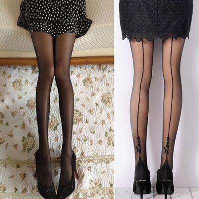 Women Sexy English Love Letter Tattoo Jacquard Leggings Tights Pantyhose Stockings