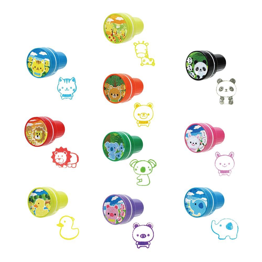 

Animal Friends Mini Stamp Set of 10 Round Inked Stamps