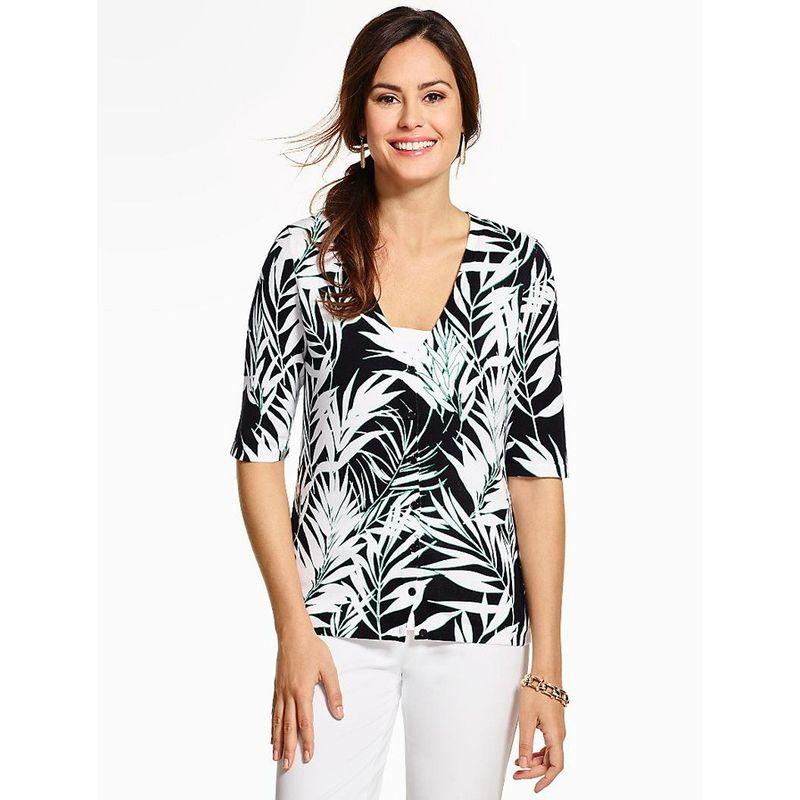 

Cotton Elastic Half Sleeve Fashion Chubby Girl Plaid Slimming Cardigan Black and white suit XS