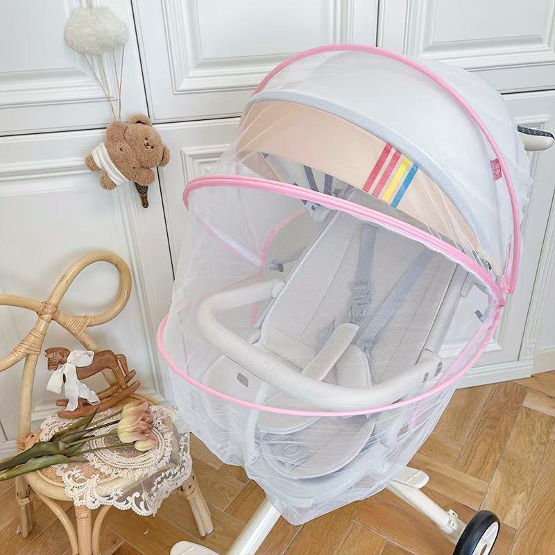 Universal Full-Cover Baby Stroller Mosquito Net - Enlarged, Dense, Anti-UV Protection for High View Strollers