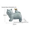 Solar Cat Garden Statue Light: Outdoor Resin Ornament for Lawn Decoration.