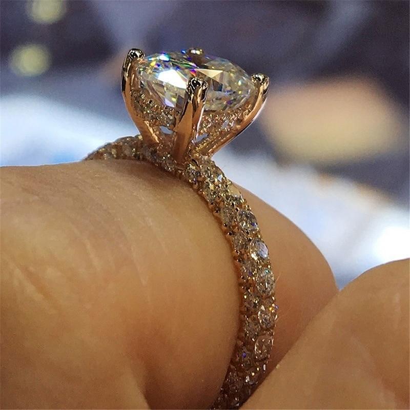 Trendy Fashionable Jewelry Finger Ring Graceful Crystal Stone Rhinestones Finger Ring Women Accessories Bride Wedding Occasion Party Event Bridal