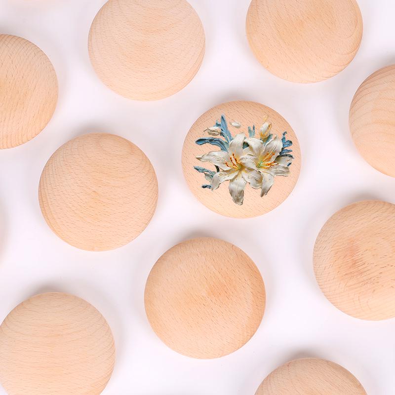 Round Solid Wood Painting Board with Customizable Styles