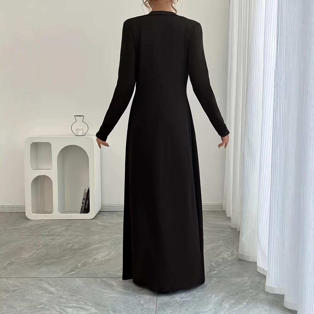 Women's Open Front Long Sleeve Cardigan Loose Fit Casual Solid Long Coat
