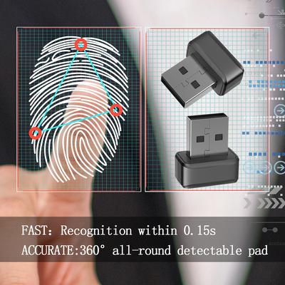 USB Fingerabdruckschlüssel-Leser FIDO U2F Biometrischer Fingerabdruckscanner Windows Hello Anti-Spoofing Biometrischer Mini-Sicherheitsschlüssel-Dongle