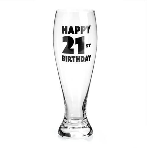 Happy Birthday Pilsner Glass (21st)