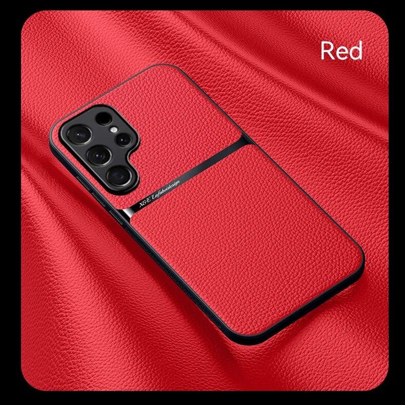Leather Matte Case For Samsung S26 Ultra S25 Plus S22 S21 S20 S23 FE Funda For Samsung S25 Ultra S24 Magnetic Phone Cover