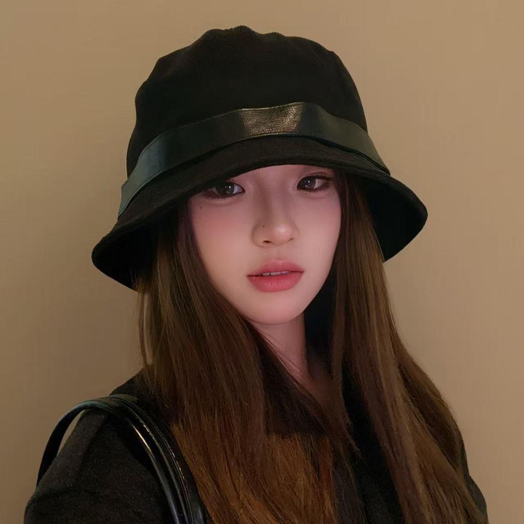 Japanese Style Multi-Wear Corduroy Bucket Hat for Women – Autumn/Winter Retro Face-Slimming Basin Hat