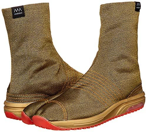Margo Air Jog V (Five) Tabi Socks, Festival Drum Design, Air Cushion, Made in Japan, Limited Edition, 6-Ply Kohaze, Unisex, Adult, Gold, 29.0 cm, 2E