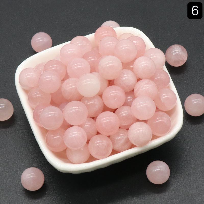 1189-12MM Natural Round Crystal Stone Bead, No Hole, Mini Small Ball for DIY Jewelry and Crafts
