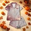 Women's Halloween Print Pajama Set Comfortable Casual Wear Two-Piece Sleepwear