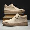 Frosted leather anti-velvet leather medium top board shoes Martin boots Zhongbang retro men's casual leather shoes platform shoes