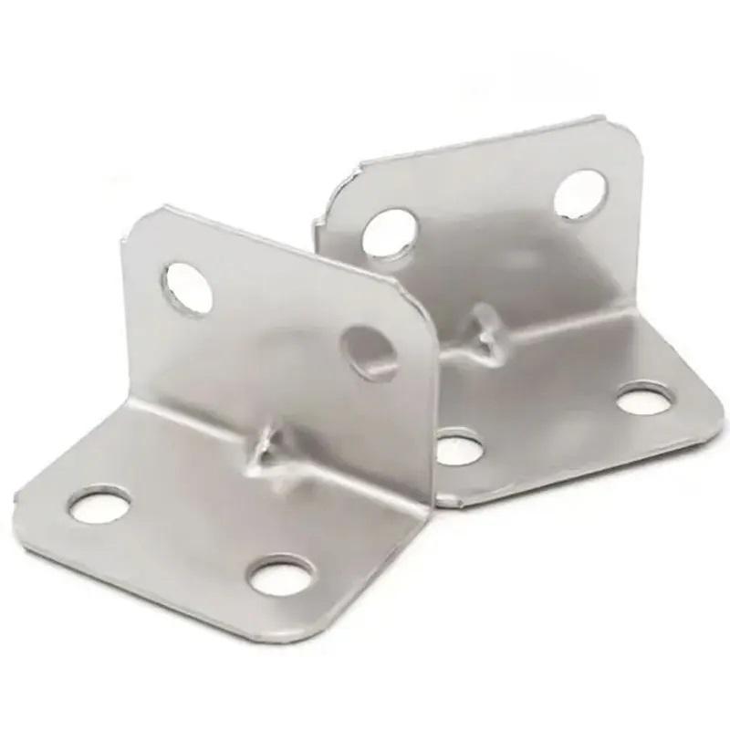 20pcs Stainless Steel L-Shaped Corner Code 90 Degree Laminated Furniture Plate Hardware Right Angle Bracket Cabinets Small