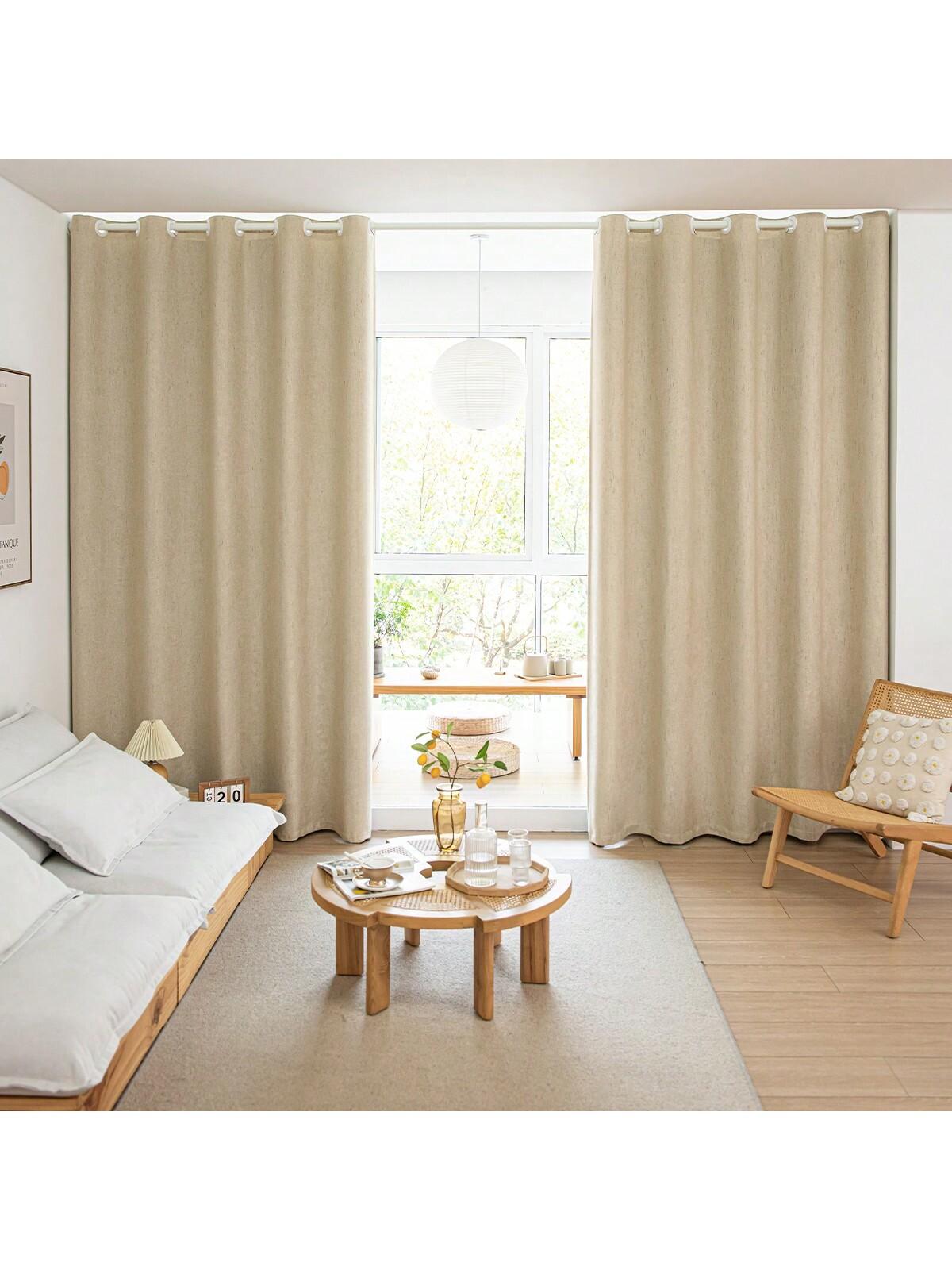 

1pc 80% High Shading затемнена штора для спальні вітальні cortinas para ventanas 100x130cm&Grommet Top бежевий