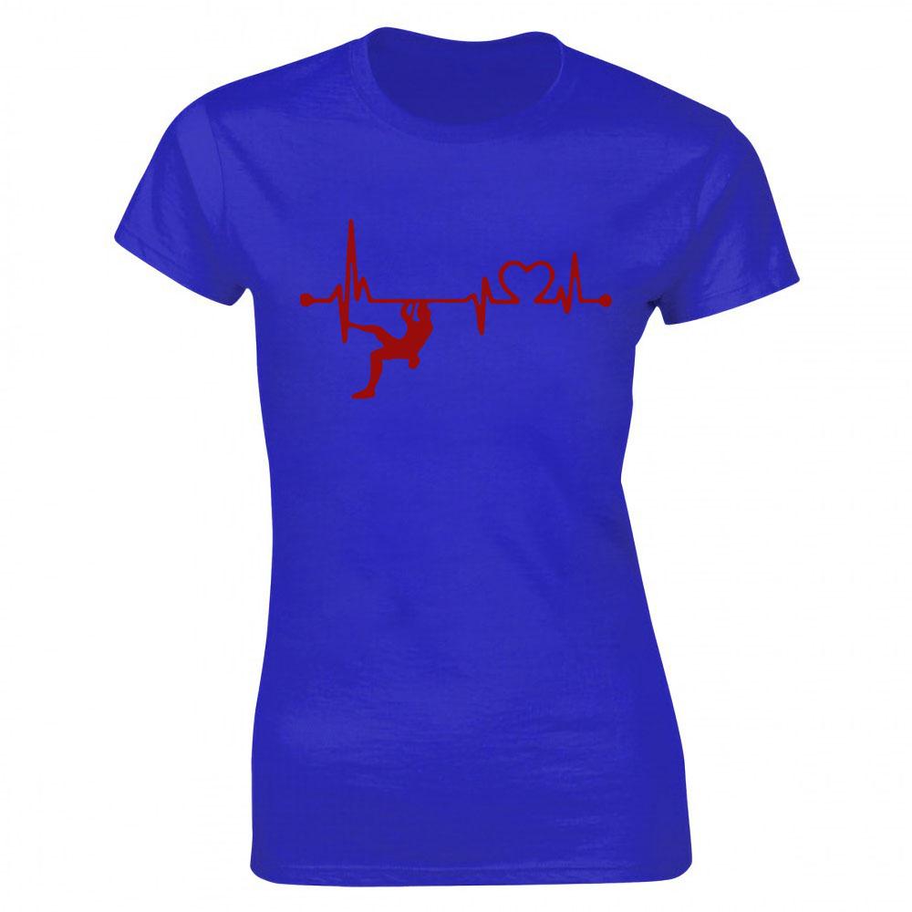 Kletterer Cooles Klettern T-Shirt Baumwolle Geburtstagsgeschenk Kurzarm Rundhals Hip Hop Berg Herzschlag T-Shirt Streetwear Damen